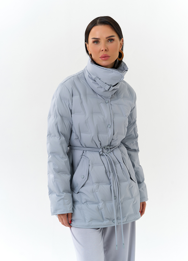 Женская куртка с декоративным поясом модель № 32661 универмаг малина