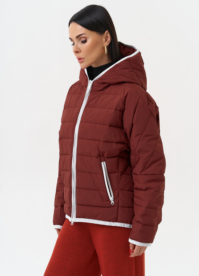Женская утепленная куртка в бордовом цвете модель № 30025 универмаг малина