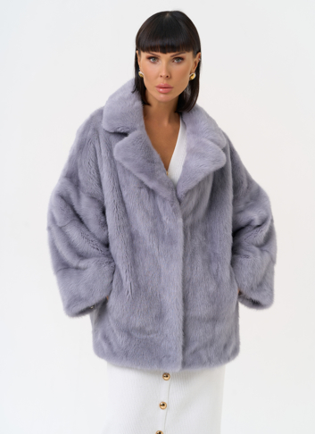 Куртка из меха норки с английским воротником Куртка из меха норки с английским воротником