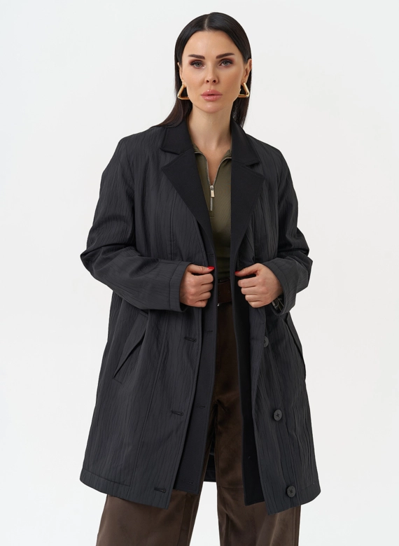 Женское утепленное полупальто трансформер фото