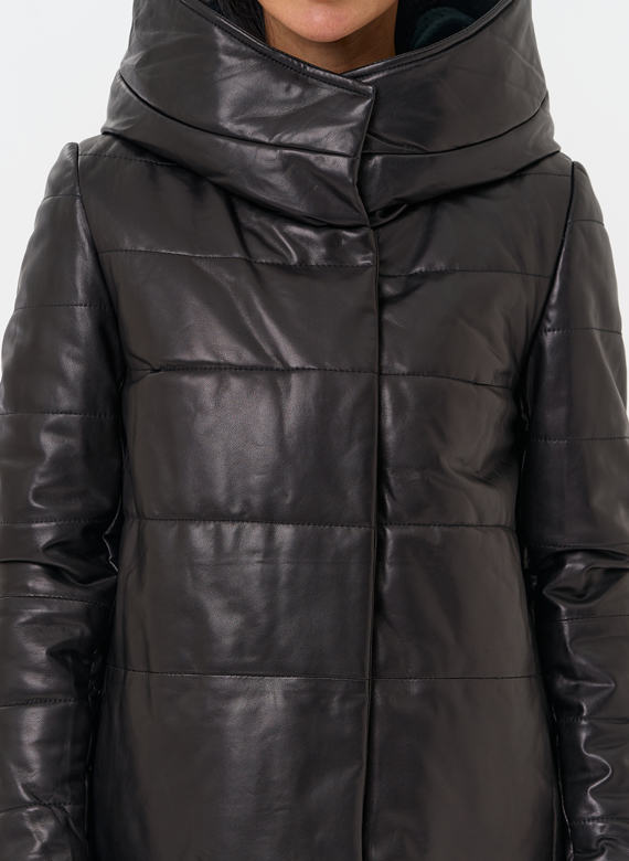 Теплая куртка из натуральной кожи