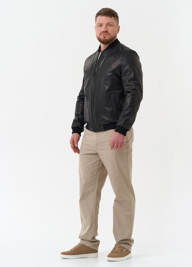 Мужская куртка бомбер из натуральной кожи модель № 24484 универмаг малина