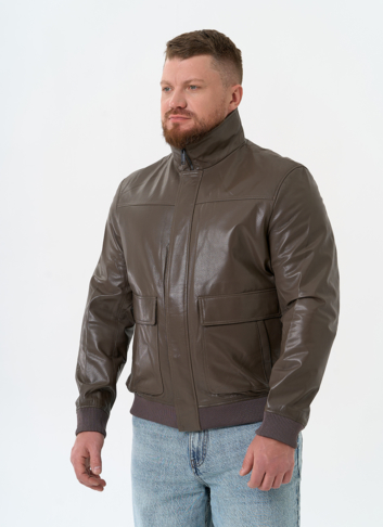 Мужская куртка бомбер из натуральной кожи