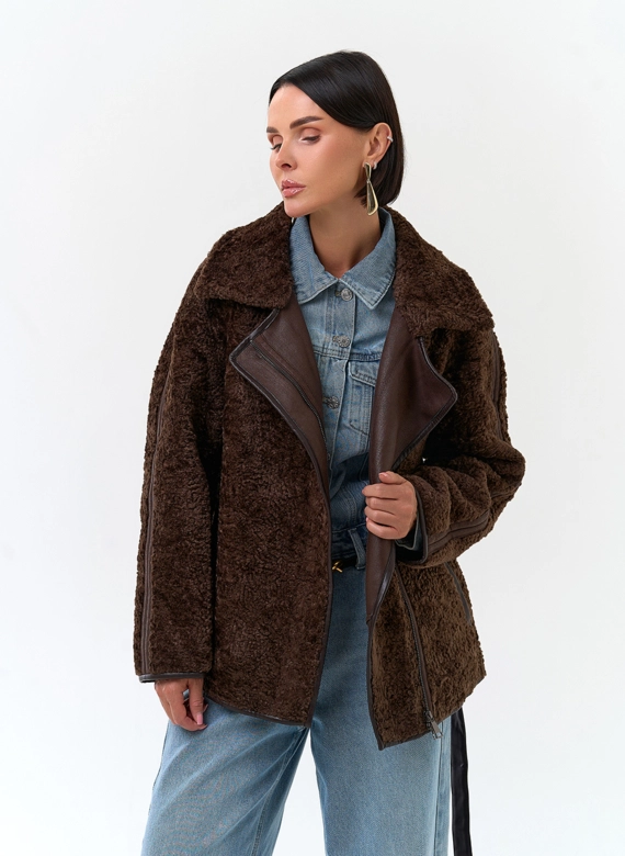Женская дубленка из экокожи