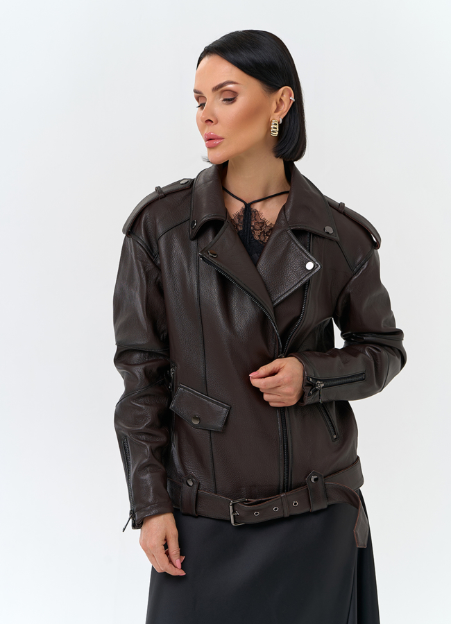 Женская косуха из натуральной кожи модель № 32737 в кредит