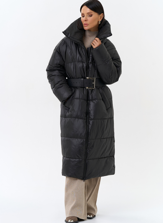 Женский пуховик с воротником стойкой