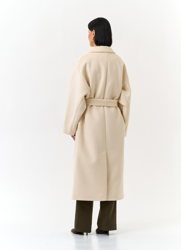 Женское свободное пальто с поясом