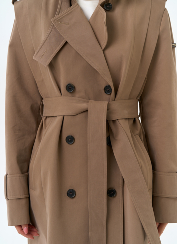 Женский длинный плащ с поясом