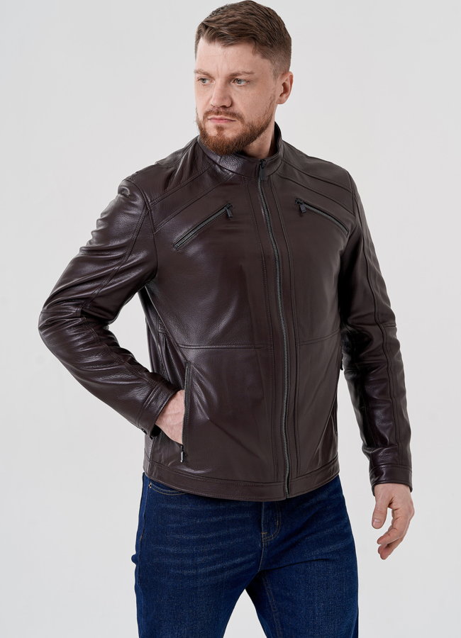 Мужская кожаная куртка  модель № 24400 в рассрочку