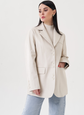 Женский пиджак из натуральной кожи 