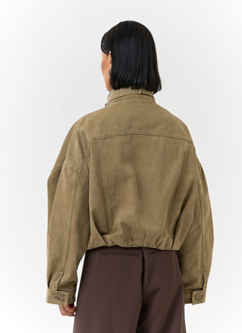 Женская короткая джинсовая куртка