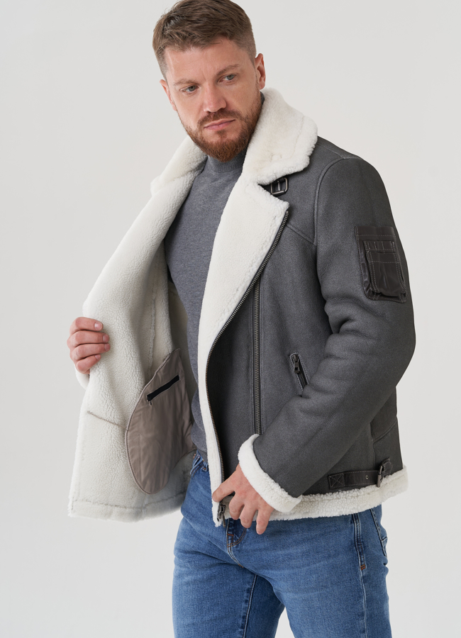 Дубленка мужская  модель № 81628 универмаг малина