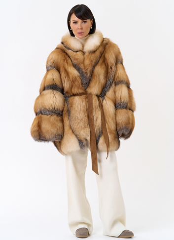 Шуба из лисы свободного кроя