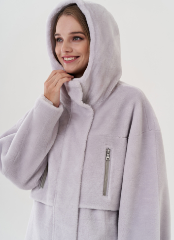 Полупальто женское с капюшоном