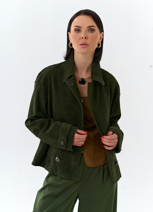 Женская куртка из натуральной замши модель № 32524 универмаг малина