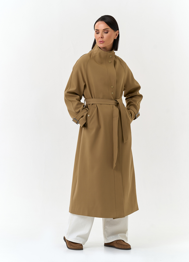 Женский плащ с воротником стойкой модель № 33098 универмаг малина