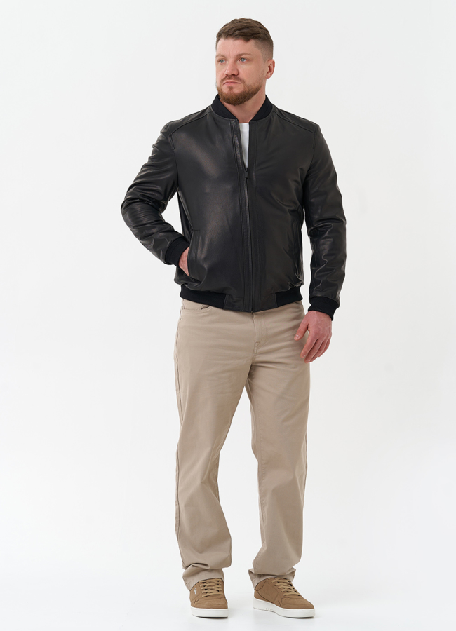 Мужская куртка бомбер из натуральной кожи модель № 24484 в рассрочку