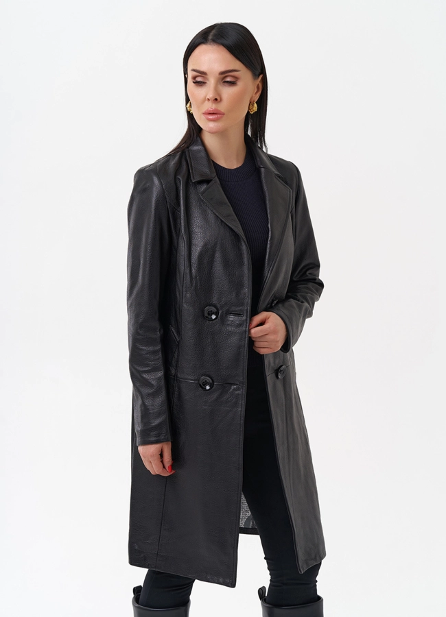 Плащ женский из натуральной кожи модель № 4449 универмаг малина