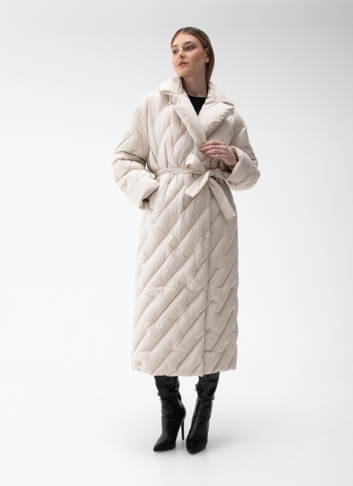 Женский пуховик с английским воротником
