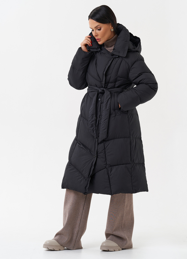 Женский пуховик с капюшоном  модель № 28962 в рассрочку