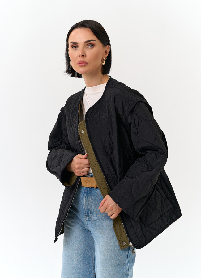 Женская двухсторонняя куртка модель № 32831 универмаг малина