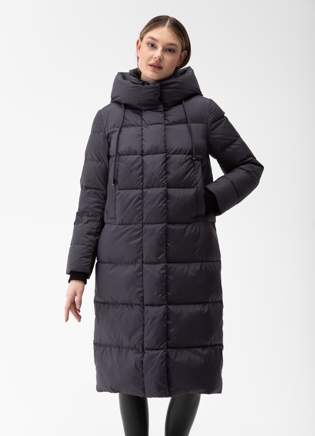 Пуховик женский с капюшоном  модель № 28010 в кредит