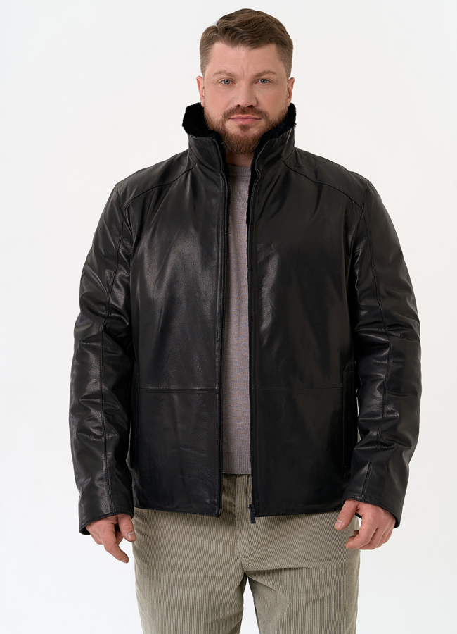 Мужская дубленка черного цвета модель № 31778 в рассрочку