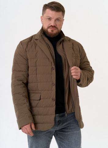 Мужской пуховик со съемной манишкой