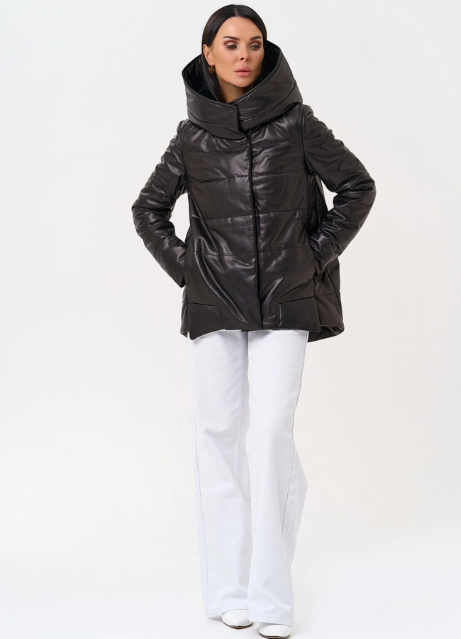 фото Теплая куртка из натуральной кожи модель № 75324