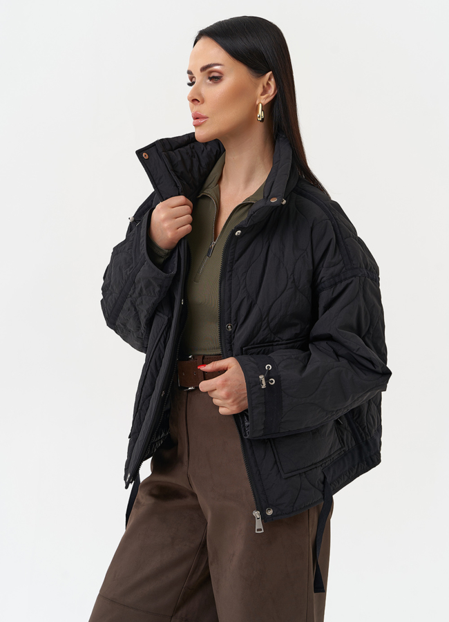 фото Короткая куртка с воротником стойкой модель № 30049