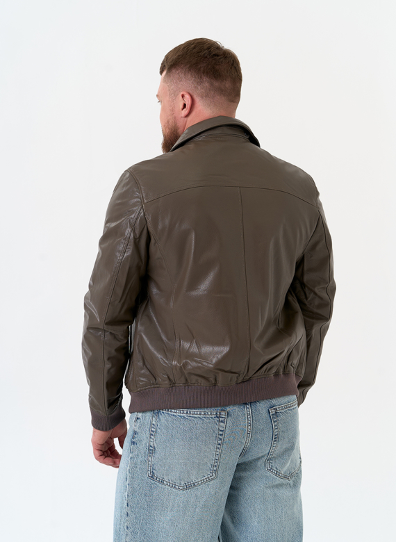 Мужская куртка бомбер из натуральной кожи