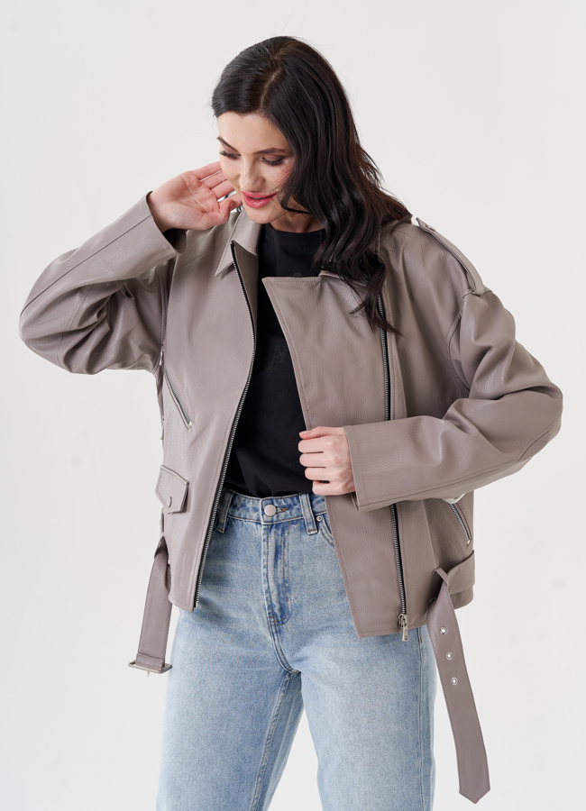 Женская куртка косуха из эко кожи  модель № 24443 в кредит