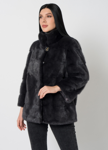 Куртка из норки в сером цвете Куртка из норки в сером цвете