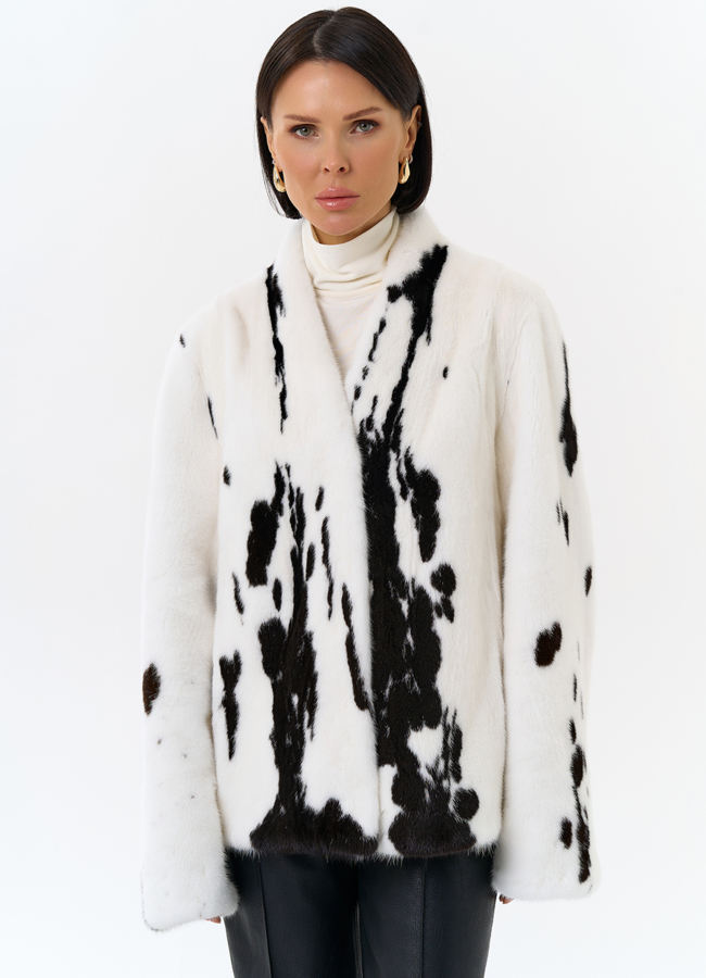 Жакет из меха норки в расцветке 