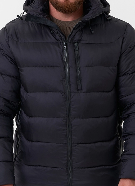 Мужской пуховик с капюшоном  фото