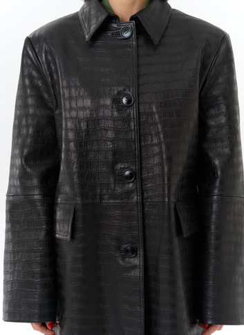 Женский плащ из натуральной кожи 