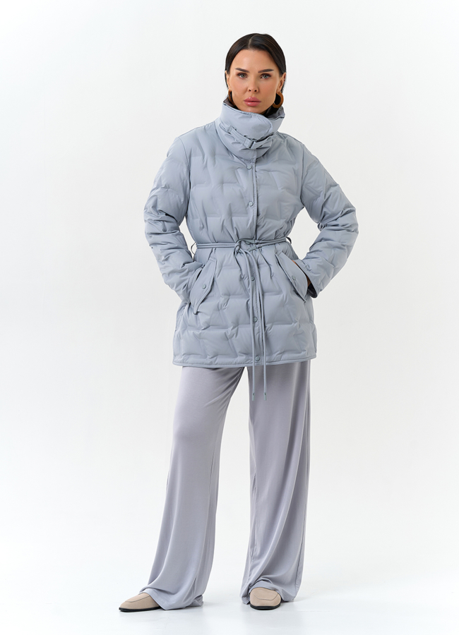 Женская куртка с декоративным поясом модель № 32661 в кредит